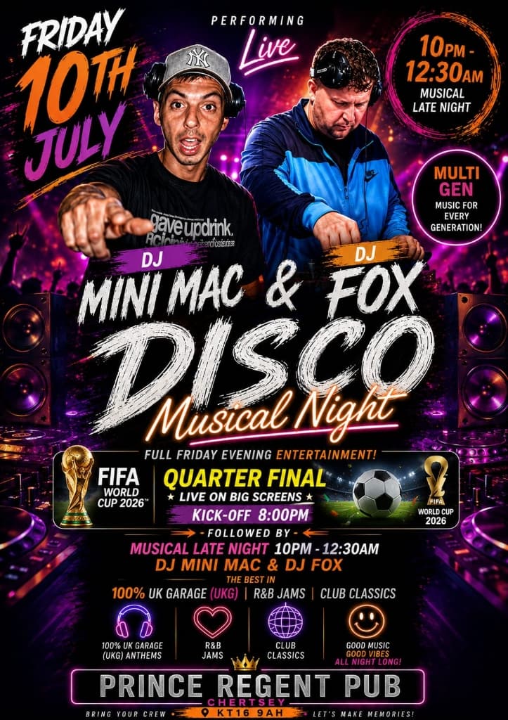 Disco Musical Night with DJ Mini Mac & DJ Fox